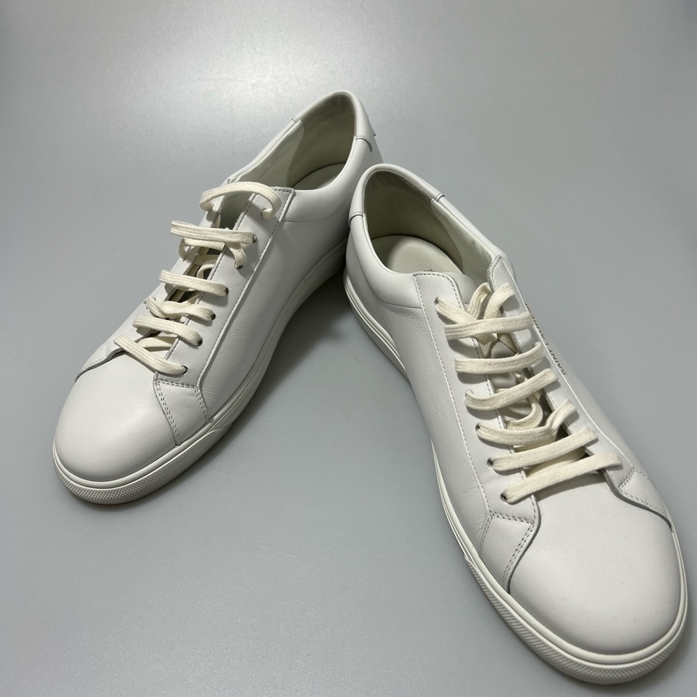 Saint Laurent Andy Leather Low-Top Leather Sneakers White Men’s EU 45.5/US 12.5 - Picture 2 of 8